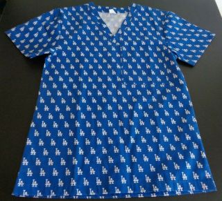 Los Angeles Dodgers Baseball Sga Healthcare Night Small Medical Scrub Shirt Top