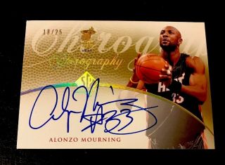 Alonzo Mourning - 2007/08 Sp Authentic - Chirography Auto Gold 18/25 Miami Heat
