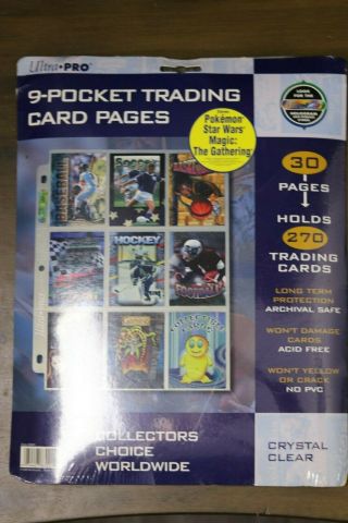 Ultra Pro 9 - Pocket Trading Card Pages 30 Count