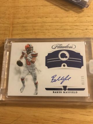 2018 Flawless Baker Mayfield Auto 01/15 Sapphire Auto