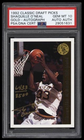 1992 Classic Draft Picks Gold Shaquille O 