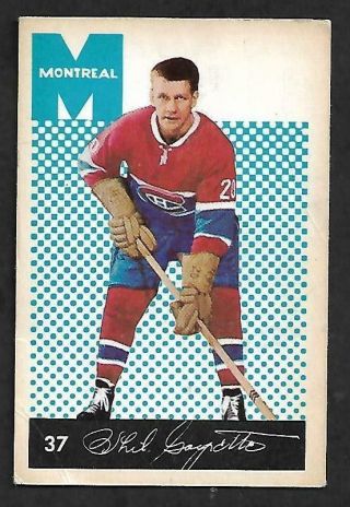 1962 - 63 Parkhurst Nhl Hockey 37 Phil Goyette,  Montreal Canadiens