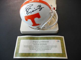 Peyton Manning Autographed Riddell Mini Helmet Authentic Sports Memorabilia