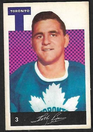 1962 - 63 Parkhurst Nhl Hockey 3 Bobby Baun,  Toronto Maple Leafs
