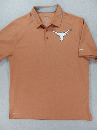 Texas Longhorns Nike Dri Fit Football Sideline Polo Shirt (mens Large)