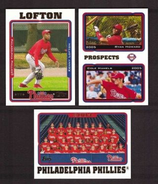 2005 Topps Philadelphia Phillies Team Set With Update 39 Cards Pictured