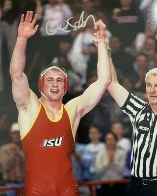 Cael Sanderson Hand Signed 8x10 Photo Iowa State Wrestling Autographed Authentic