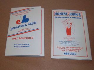 Jamestown Expos Pocket Schedule Minor League Ball 1987 2