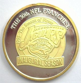 1995 Jacksonville Jaguars Inaugural Season 24kt/silver Medal Perfect Proof Dcam