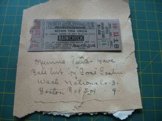 Baseball Ticket Stub 1930 Opening Day Washington Senators Boston Red Sox