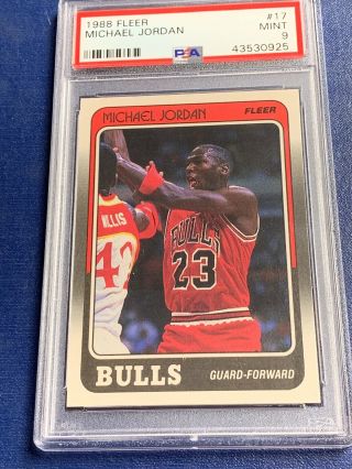 1988 Fleer Michael Jordan Chicago Bulls 17 Basketball Card Psa 9