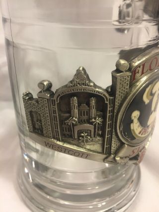 Florida State Seminoles Alumni Heavy Pewter Medallion Glass Beer Mug FSU NOLES 2