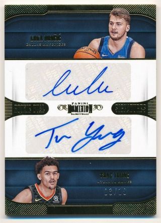Luka Doncic Trae Young 2018/19 Panini Dominion Rc Gold Dual Auto Sp 03/10 $1000