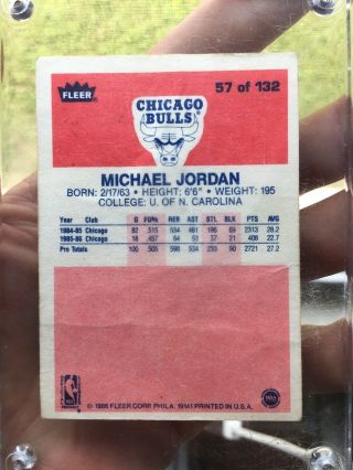 1986 - 1987 Fleer Michael Jordan Rookie 57 Holy Grail Of The NBA 2