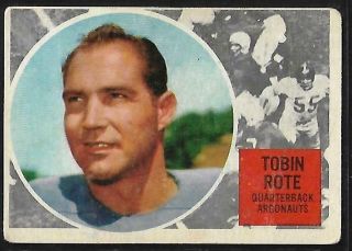 1960 Topps Cfl Football: 74 Tobin Rote Qb Rc,  Toronto Argonauts