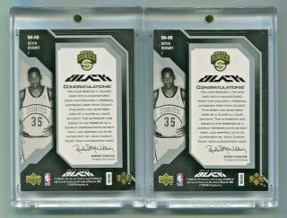 Kevin Durant 07 - 08 UD Black Rookie Jersey Number Patch Auto Platinum RC 35 Lot2 2