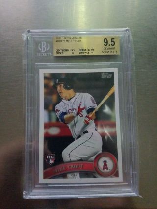 2011 Topps Update Us175 Mike Trout Angels Rc Rookie Bgs 9.  5 W/ 10 Sub