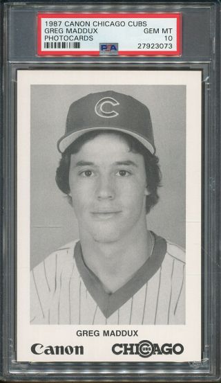 1987 Canon Chicago Cubs Greg Maddux Photocards Psa Gem 10 3073