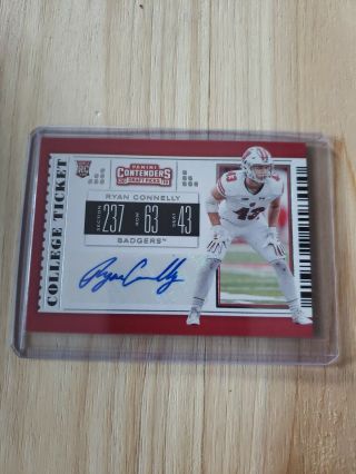 2019 Contenders Draft Picks College Ticket Autograph Rookie Ryan Connelly.