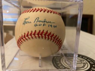 Indians Hall Of Famer Lou Boudreau Signed Baseball With Hof 1970 - Jsa Authentic