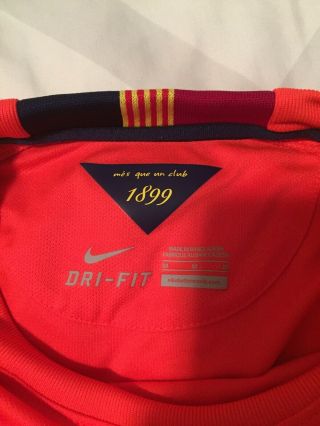 Nike 2014/2015 FC Barcelona Away Jersey Dri Fit Performance Mens Medium M 3