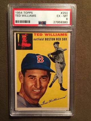 1954 Topps Ted Williams 250 - Psa 6
