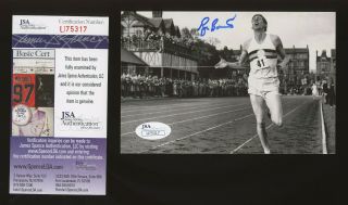 Roger Bannister Sub 4 Min Mile Signed 4x6 Photo Auto Autograph Jsa