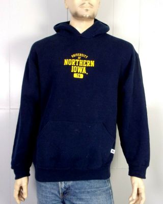 Vtg 80s Russell Athletic University Of Northern Iowa Hoodie Sweatshirt Ncaa Sz L