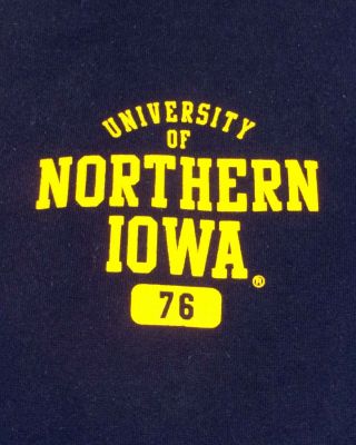 vtg 80s Russell Athletic University of Northern Iowa Hoodie Sweatshirt NCAA sz L 2