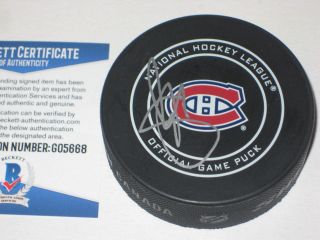 Shea Weber Signed Official Montreal Canadiens Game Puck W/ Beckett