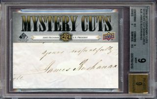 2008 Sp Legendary Cuts Mystery Cut Autograph James Buchanan Auto Signature Bgs 9