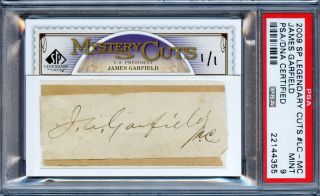 2009 Sp Legendary Cuts Mystery Autograph James A Garfield Auto Psa 9 1/1