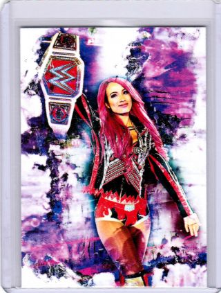 2018 Sasha Banks Wwe Wrestling 1/1 Art Aceo Pink Sketch Print Card By:q