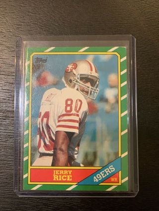 1986 Topps Jerry Rice Rookie Card San Francisco 49ers 161 Football Card