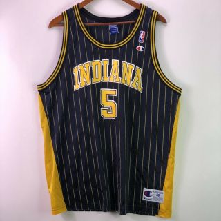 Indiana Pacers Jalen Rose Champion Jersey Size 48 Men’s Blue Yellow