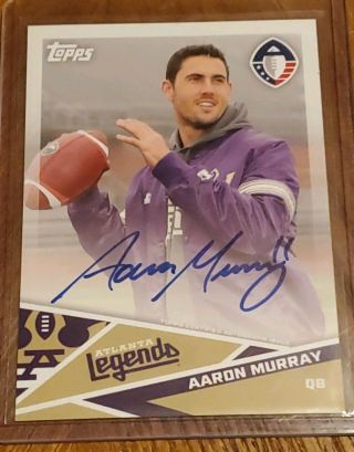 Aaron Murray 2019 Topps Aaf Alliance Of American Football Sp Autograph - Legends