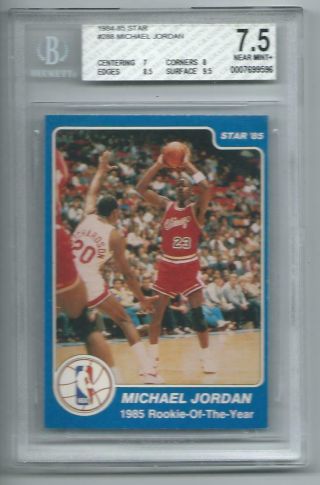 1984 - 85 Star 288 Michael Jordan Rookie Of The Year Bgs 7.  5 Near,  Bulls