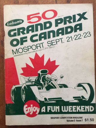 F1 Canadian Grand Prix 1973 Race Program - Mosport Park