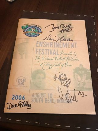 Jerry Rice Autographed 2006 College Football Hall Of Fame Program,  Nehlen,  More