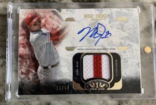 2016 Topps Tier One Mike Trout Angels Game 2clr Patch Auto 14/50 3rd Mvp?