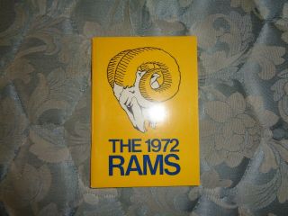 1972 Los Angeles Rams Media Guide Yearbook Program Press Book Nfl Football Ad