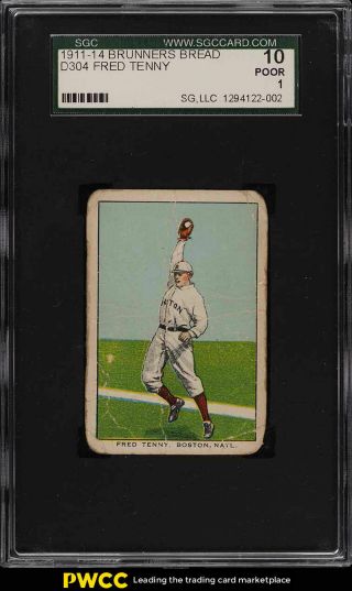 1911 D304 Brunners Bread Fred Tenney Sgc 1 Pr (pwcc)