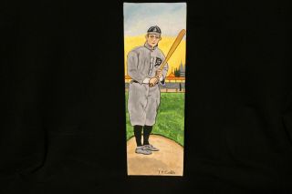 Ty Cobb Hand Painted Baseball Art 1/1 By Artist David Bowers