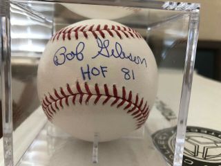 Cardinals Hall Of Famer Bob Gibson Signed Baseball With Hof 81 - Jsa Authentic