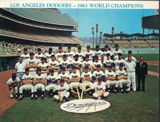 1963 Los Angeles Dodgers Team Issued 8 1/2 " X11 " Photo W/sandy Koufax C