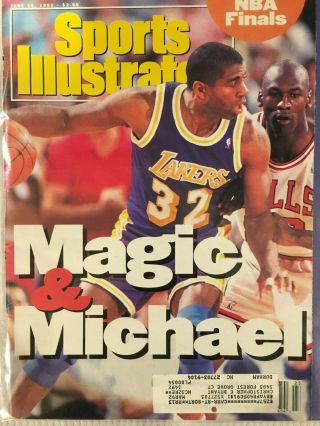 1991 Sports Illustrated June Basketball.  Magic & Michael Nba Finals