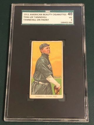1909 - 11 T206 Lee Tannehill Tannehill On Front American Beauty 460 No Frame Sgc 3
