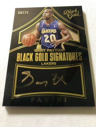 2015 - 16 Panini Black Gold Gary Payton Auto D 68/75 Lakers