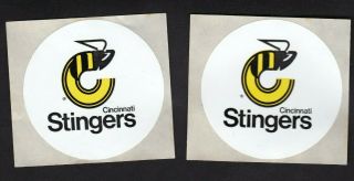 1975 Cincinnati Stingers Hockey Puck Stickers Give - Away Nights Authentic (2)