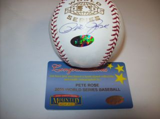 Pete Rose Signed Baseball Mounted Memories With Tracking